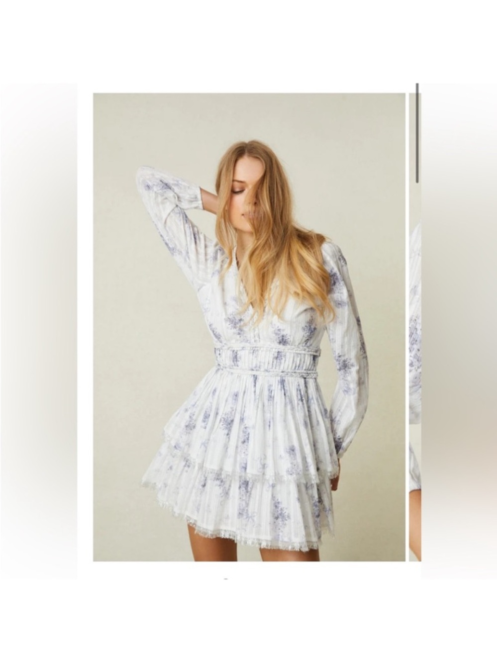 LoveShackFancy Finch Dress, Misty Sea size 4